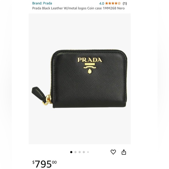 Prada coin card purse wallet zip around - Picture 7 of 8